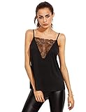 Romwe Women's Lace Front Vest Blouse Shirt Backless Sexy Tank Top Black S