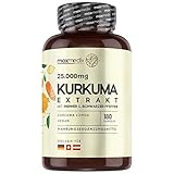 6 Meses de Suministro de Cúrcuma con Pimienta negra y Jengibre - Esta fórmula contiene una dosis alta de 25000 mg de cúrcuma, 600 mg de jengibre y 20 mg de pimienta negra en polvo. Solo una cápsula al día para alcanzar la dosis diaria recomendada, 180 cápsulas para 6 meses de suministro. Los ingredientes son de origen natural y vegetal, perfecto para la dieta keto y vegana.