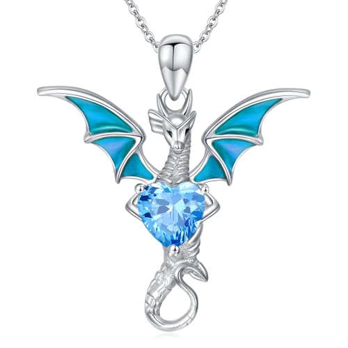 Pendentif dragon argent 925 LONAGO et sa pierre fine étincelante pour femme