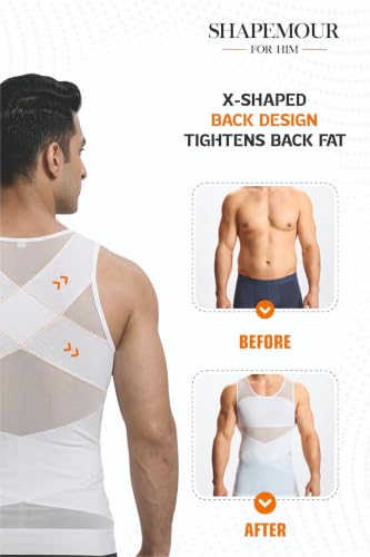 Image of SHAPEMOUR Men's Compression Slimming Body Shaper Vest | Posture Support Tee