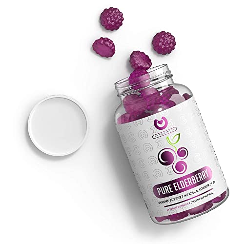 Purefinity (Bundle Deal) Elderberry Gummies + Vitamin C Capsules With High Asborption Ascorbic Acid For Added Immune Support, Collagen Boosting & Powerful Antioxidants. #TOP3