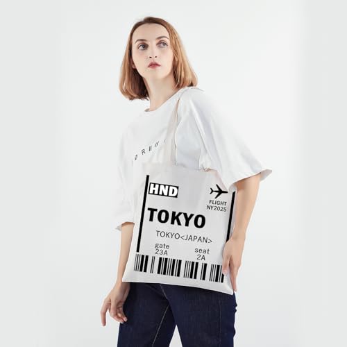 PWHAOO Tokyo Travel Tote - Japan Boarding Card Travel Bag - Japanese Gift for World Traveler4