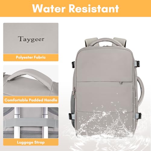Image of Taygeer Laptop Backpack Purse for Women, Backpack for College Essentials | Travel Mochila with 17.3inch Laptop Compartment, Airline Approved CarryOn Work Bag for Nursing Doctor Business Travel, Brown