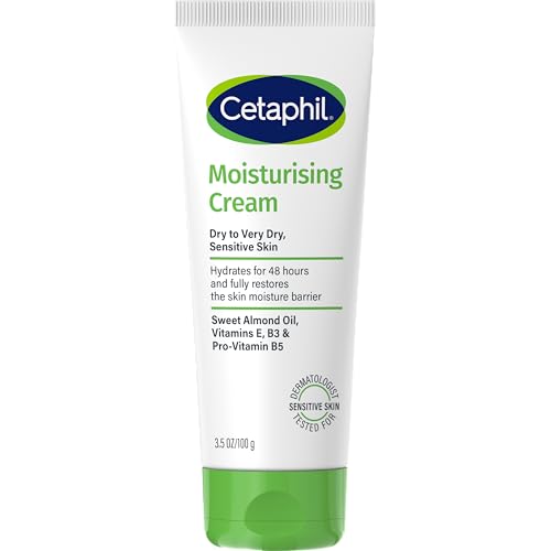 CETAPHIL Moisturising Cream 100g, Rich hydrating body moisturiser for sensitive dry to very dry skin, 48 Hour Hydration, With Glycerin & Panthenol, Hypoallergenic, Dermatologist Tested