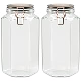 Amici Home Adler Hermetic Preserving Glass Canister | Set of 2 | Glass Kitchen Jar for Cookies, Coffee Beans, Flour & Sugar | Kitchen and Pantry Organization | 42 Ounces