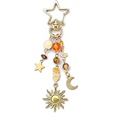 Design céleste unique – Ce porte-clés arbore un soleil doré, une lune et des étoiles avec des perles colorées. Parfait pour apporter une touche de charme Y2K et bohème à votre sac, portefeuille ou clés — montrez votre style unique où que vous alliez