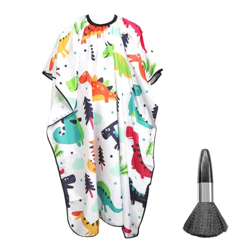 YDHfdc Capa Peluqueria de Niños Capa de Peluquería Ajustable Capas de Corte Peluquería 140x102cm Cabello Delantal de Peluquería con Cepillo de Pelo Roto para Niñas y Niños