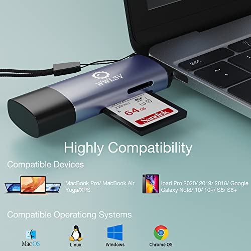 USB C Micro SD Memory Card Reader Adapter USB2.0 for SD/Micro sd Memory Card Adapter for MicroSDXC and SDHC Card, SD, SDXC, SDHC, SD Cards, Works for Windows, Mac OS X, Android Devices, OTG Adapter - Thumbnail 7