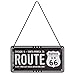 Nostalgic-Art Cartel Colgante Retro Highway Idea de Regalo para los Fans de la Ruta 66, metálico, Diseño Vintage para decoración, 10 x 20 cm