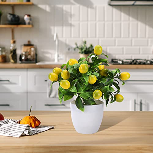 TITA-DONG Artificial Lemon Tree Plant Decor, Artificial Lemon Potted - Image 3