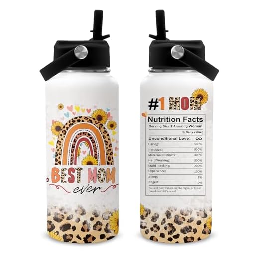 Presentes Best Mom Ever - Garrafa de água Mama de 946 ml com canudo - Presentes de aniversário de Natal para mãe, mãe nova, mamãe grávida - presentes ideais para mães de filha, filho - xícara de café