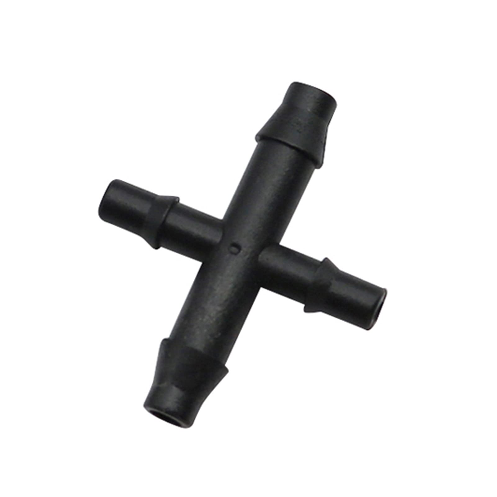 Garden Plumbing 4 / 7mm to 3 / 5mm Hose Barbed Straight Pipe 4 Way Garden Water Pipe Splitter Garden Lawn Irrigation Connection Accessories 20 Pieces (Color : Black)