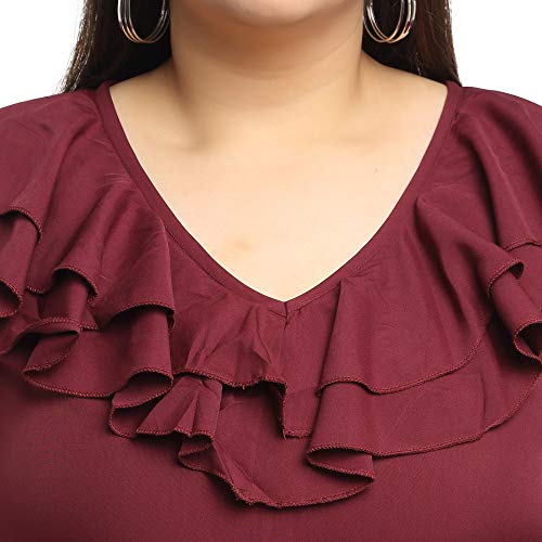 Image of Flambeur Women's Crepe Fit and Flare Maxi Casual Dress