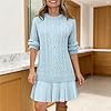 Women Cable Knit Sweater Dress Fall Long Sleeve Cr... #1