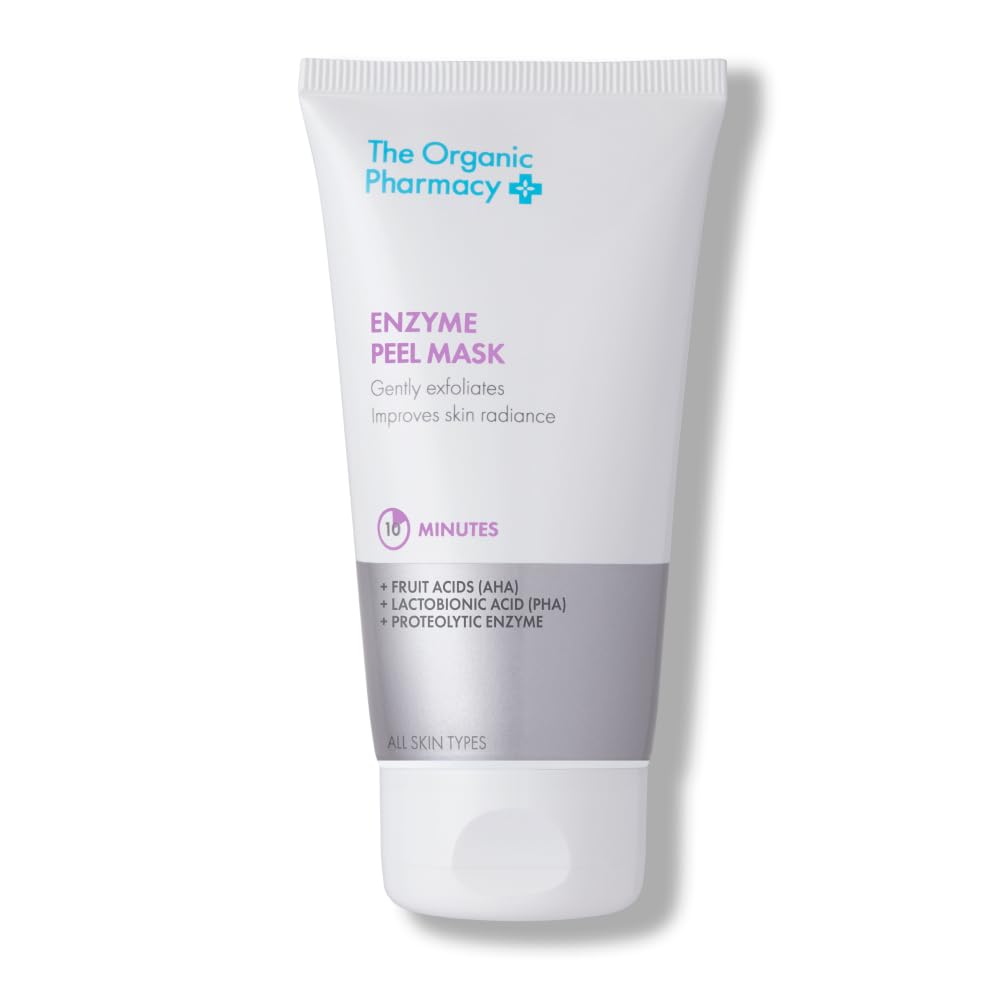 The Organic Pharmacy Enzyme Peel Mask, 60ml, Brighten and Exfoliate, With Fruit Acids (AHA), Lactobionic Acid (PHA)