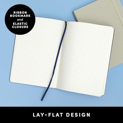 Image of PAPERAGE Graph Paper Journal Notebook, (Burgundy), 160 Pages, Medium 5.6 in x 8 in - 100 GSM Thick Paper - Hardcover Grid Notebook for Work or School
