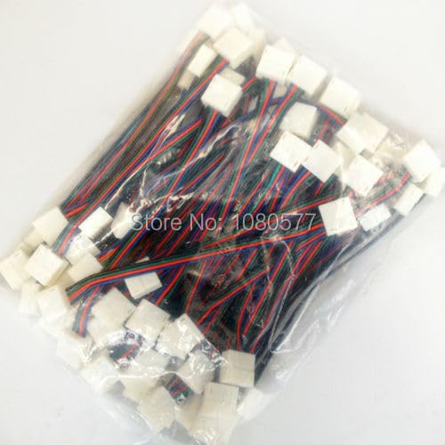 Wiring Connecting Terminals - 50pcs/lot 5050 RGB led Strip 10mm 4pin Waterproof Connector 2 Ends Connector for RGB Color 5050 led Strip