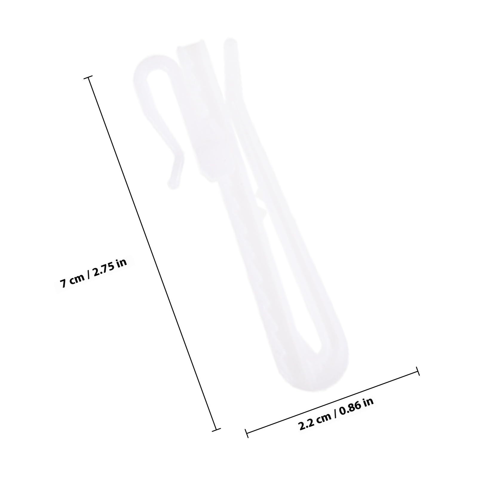 Artibetter Crochets de Rideaux Design Simple et Robuste Lot de 100 en Plastique Réglables Arrondis pour Voilage Fenêtre et Tringle sans Perçage