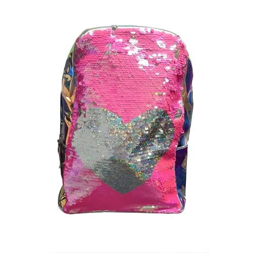 Mochila Infantil Feminina com Lantejoulas Reversíveis Holográficas – Brilhante e Ajustável – Mochila Escolar para Meninas, Durável e Espaçosa – Ideal para Escola, Passeios e Presentes Criativos