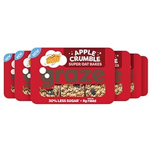 Graze Apple Crumble Oat Bakes Havermoutrepen, met gedroogde stukjes appel, rozijnen en kaneel – 6 x 53 g – Voordeelverpakking