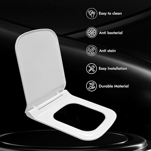 Image of WASSMIST Toilet Seat Cover Set(Soft Close) - Durable Commode Seat Cover for Western Toilets | Fits Most Standard Toilet Seats (Easy to Clean)