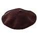 ICSTH Womens Solid Color Wool French Beanie Cap Hat Brown