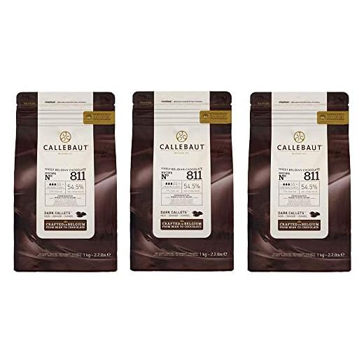 Callebaut 54,5% pepitas de Chocolate Negro (callets) - Lote de 3 x 1kg