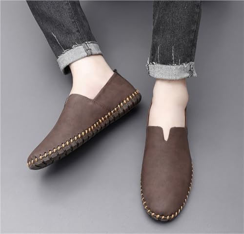 Men's Loafers Shoes Leather Stitching Details Anti-Slip Lightweight Party Outdoor Slip-ons2