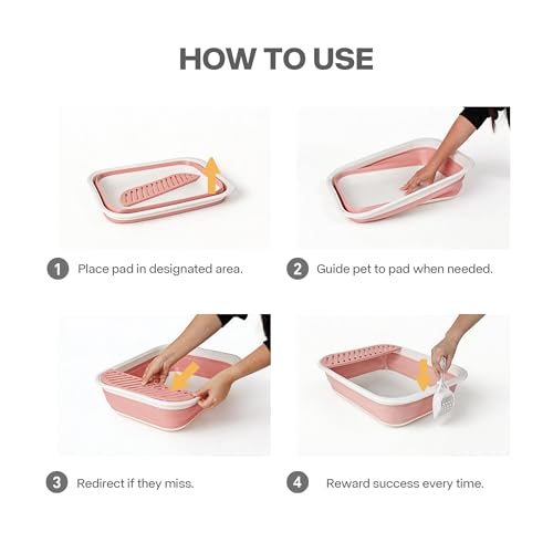 Caja de arena plegable para gatos Pawise color rosa miniatura 5