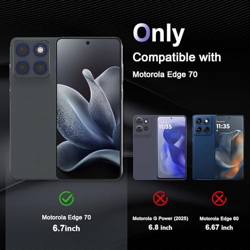 Image of Case for Motorola Edge 70 5G, Military Grade Drop Protection Clear Phone Case, Yellowing Resistant, Anti-Scratch Hard PC Back, Shockproof Hard Ultra-Thin Protective Cover, Transparent