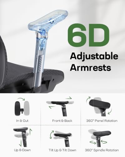 Image of Marsail Big and Tall Mesh Ergonomic Office Chair with 6D Armrests, 3 Pack