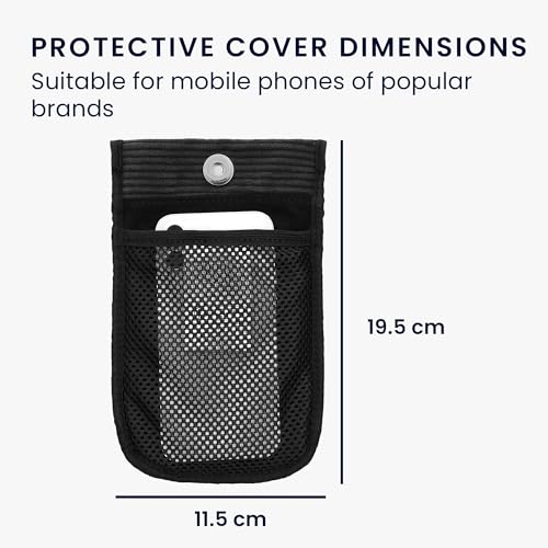 kwmobile Universal Smartphone Sleeve with Necklace - Magnetic Closure - Soft Inner Microfibre Mobile Phone Pouch - Cell Phone Strap for Neck - Black - image 9