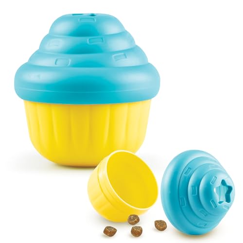 Brightkins Pequeño dispensador de golosinas para cupcakes, rompecabezas para mascotas, juguetes interactivos para perros, dispensador de golosinas, juguetes para perros pequeños, 2 piezas