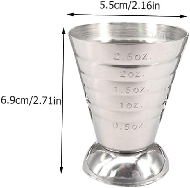 Mikinona 4pcs Stainless Steel Measuring Cups Style Bar Jigger Cup Accurate Measure for Bartending Easy Read Graduated Scale Material