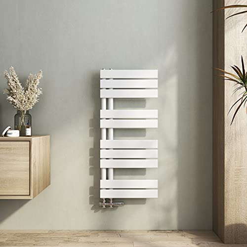 Heilmetz sèche Serviettes 899 x 400 mm,Blanc,radiateur sèche-Serviettes Plat, sèche-Serviettes Eau Chaude