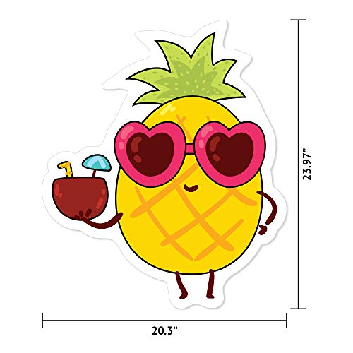 Mighty Skins Mightyskins Summer Pineapple 24" Peel And Stick Art Removable Cute Stylish Funny Cartoon Dorm Room Decor Vinyl Wall Decals Sticker, Longest Side #TOP1