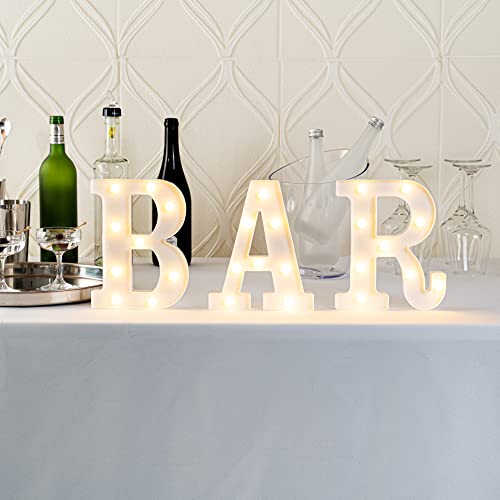 Image of Restaurantware Illumify 6.9 x 1.2 x 8.7 Inch Light Up Letter 1 Durable Marquee LED Light - Letter A Touchproof White Plastic Party Light Keyhole Slot For Parties Weddings Or Special Events