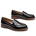 BEAU TODAY Womens Loafers, Leather Penny Loafers for Women, Comfortable Slip-on Loafers Shoes for Women Flats Shoes, Business Casual Office Work Dressy Shoes Black US 7