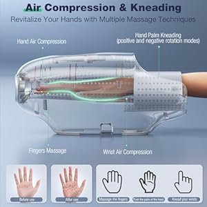 Hand Massager with Heat and Compression, 3D Machine for Hand and Finger Relief, 6 Levels Pressure Point Therapy, Blowing Design of Year-Round, Wrist & Palm Kneading, Gifts for Women, Black Hand Massager with Heat and Compression 3D Machine for Hand and Finger Relief 6 Levels Pressure Point Therapy Blowing Design of Year Round Wrist Palm Kneading Gifts for Women Black