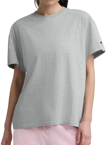 Image of Champion Women's Classic Short Sleeve Graphic T-Shirt, Loose Fit, Script Logo