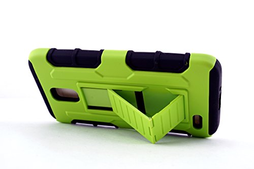 Alcatel Onetouch Conquest Case, Mstechcorp - Heavy Duty Hybrid Armor Dual Layer Kickstand Belt Clip Holster Combo Rugged Case For Alcatel Onetouch Conquest 7046T - Includes Accessories (S Green) #TOP3