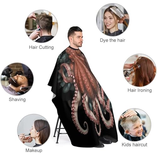 Capa para corte de cabello Octopus Intertwined para adultos miniatura 3