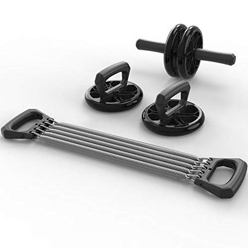 Herramienta Gym IBHT 3-en-1 multifunción Entrenador Abdominal de la Cintura de la Rueda de la Pierna Aptitud Músculos Tire de la Cuerda Abdominal Roller Herramientas Serie de Ejercicios, 1