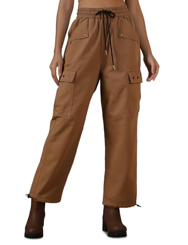 Image of FYLTR Women's Cargo Utility Trouser - 100% Cotton | Adjustable Hem | Drawstring Closure | Utility Pockets | Trousers for Women