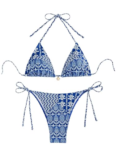 Women's Floral Printed Bikini Sets Boho Geometric Summer Swimsuit Bathing Suit