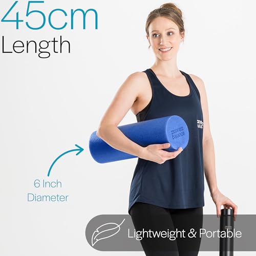 Core Balance Foam Roller Massager 45cm Long Medium Density EPE Muscle Massage (45cm - Blue) - 4
