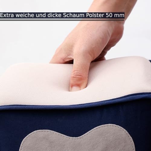 Hüftsitz Baby EXTRA 50mm weiche Polsterung 2x Taschen Hüfttrage 65-120cm VORTEILE 4 Positionen seitentrage (S M L XL) ergonomisch Taillen Hocker (Dunkel blau)