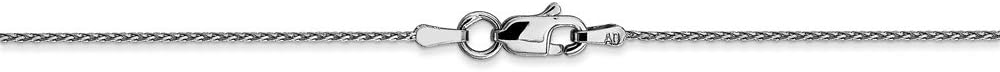 Real 14kt White Gold .8mm Parisian Diamond Cut Wheat Chain; 10 inch; Lobster Clasp