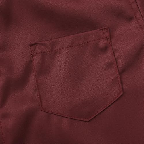 Spring&Gege Boys' Short Sleeve Dress Shirts Wrinkle-Free Sateen Formal Uniform Solid4