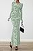 BTFBM Wedding Guest Dresses for Women 2026 Spring Elegant Floral Lace Ruched Long Sleeve Bodycon Cocktail Party Maxi Dress(Light Green, Medium)